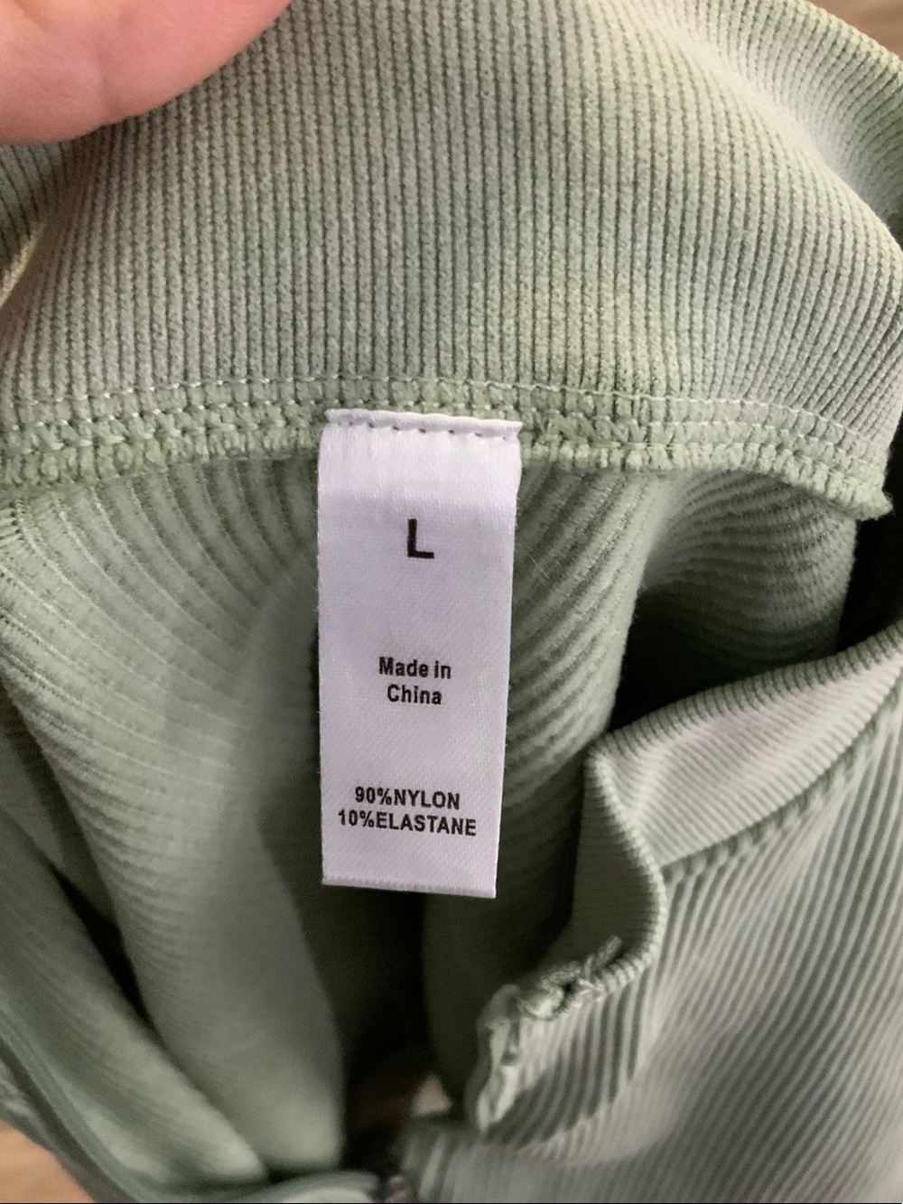 Light Green Ribbed Zip-Front Jacket - Picture 3 of 3